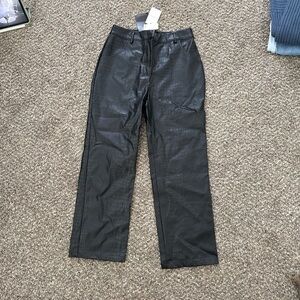 Skies Are Blue Textured Black Trousers